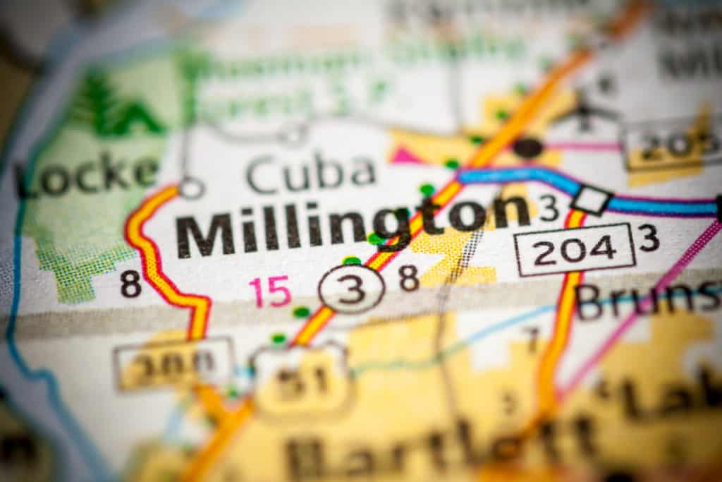 Photo map of millington